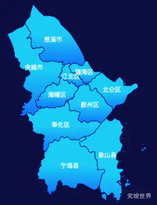echarts宁波市地图颜色渐变效果实例